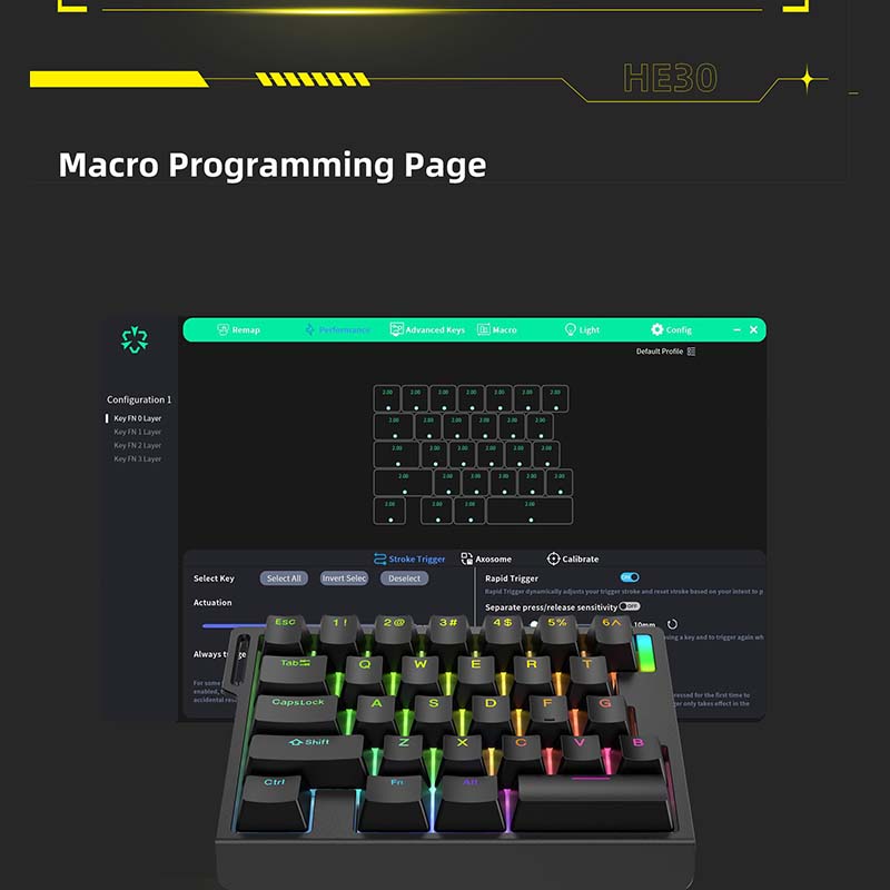 HE30 Mechanical Gaming Keyboar - Gaming Keyboard Magnetic Switches review and price