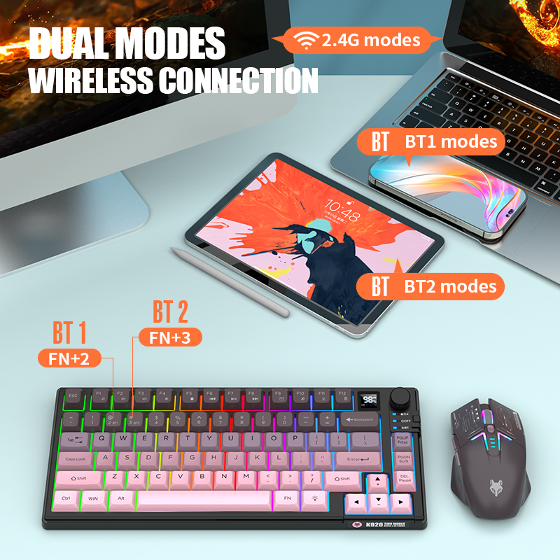 Dual-Mode 2.4G Bluetooth Wirel - Gaming Keyboard Mouse Wireless review and price