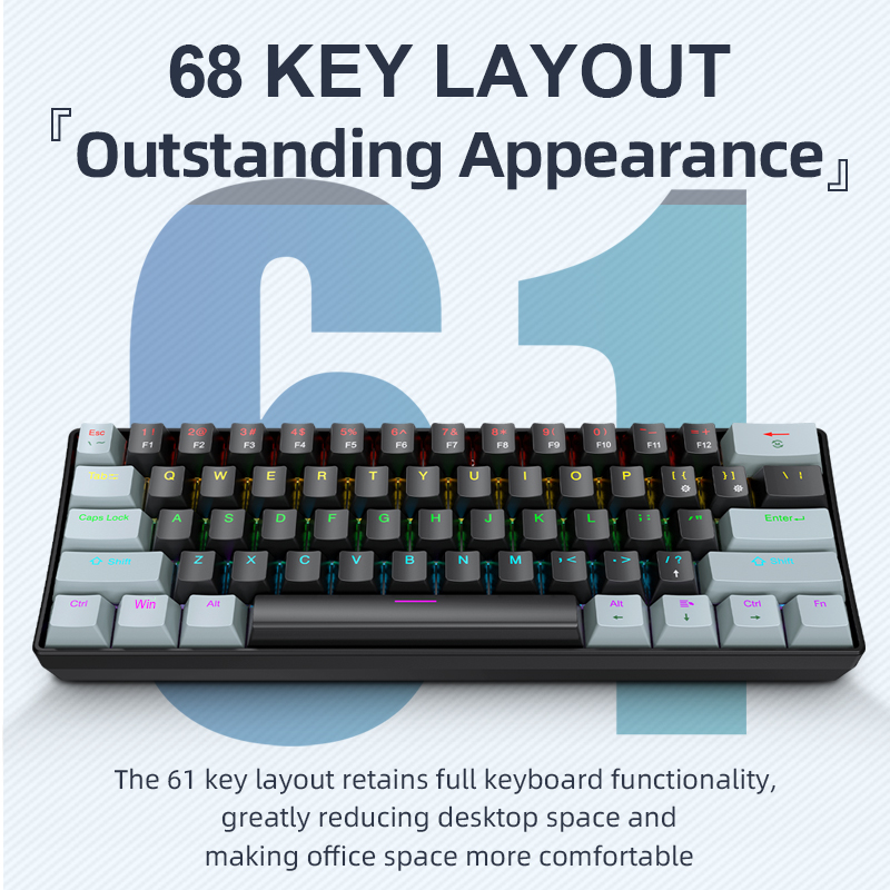 APAYADO K61 Mini Mechanical Ke - Keyboard Gaming Blue Switch review and price